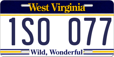 WV license plate 1SO077