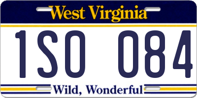 WV license plate 1SO084