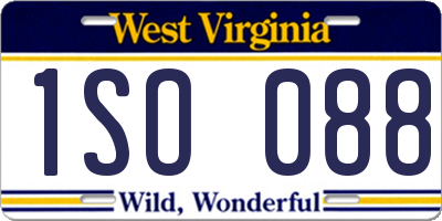 WV license plate 1SO088