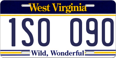WV license plate 1SO090