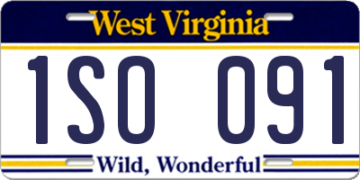 WV license plate 1SO091