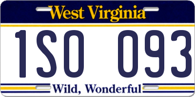 WV license plate 1SO093
