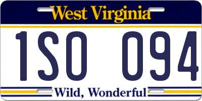 WV license plate 1SO094
