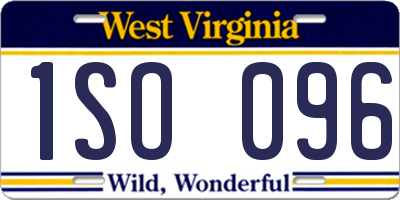 WV license plate 1SO096