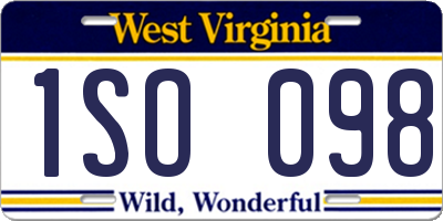 WV license plate 1SO098