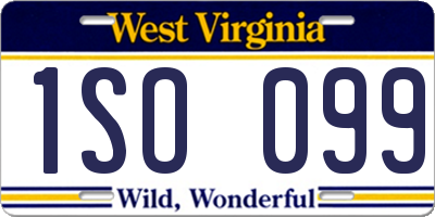 WV license plate 1SO099