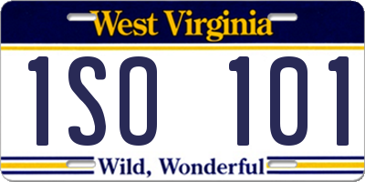 WV license plate 1SO101