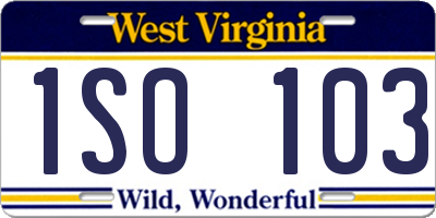 WV license plate 1SO103
