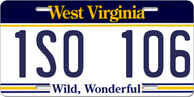 WV license plate 1SO106