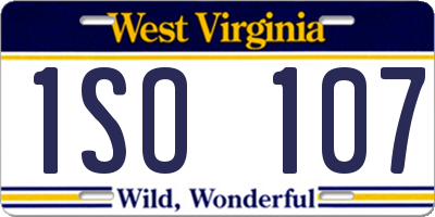 WV license plate 1SO107