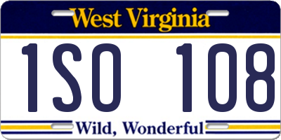 WV license plate 1SO108