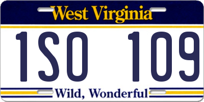 WV license plate 1SO109