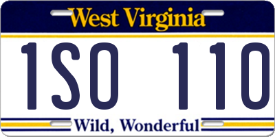 WV license plate 1SO110