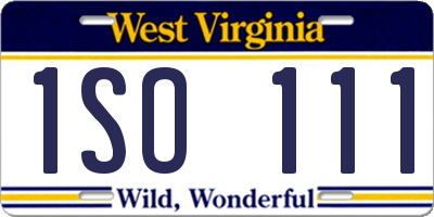 WV license plate 1SO111
