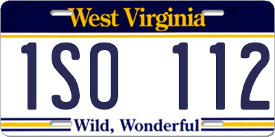 WV license plate 1SO112