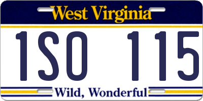 WV license plate 1SO115