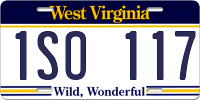 WV license plate 1SO117