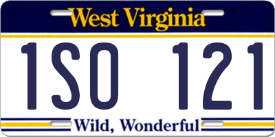 WV license plate 1SO121