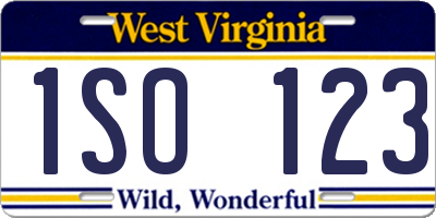 WV license plate 1SO123