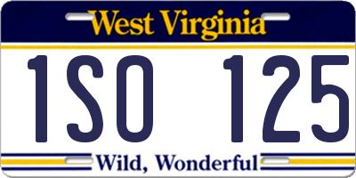 WV license plate 1SO125