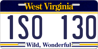 WV license plate 1SO130
