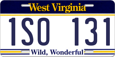 WV license plate 1SO131