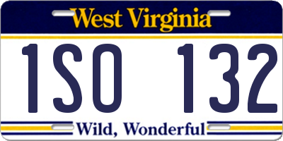 WV license plate 1SO132