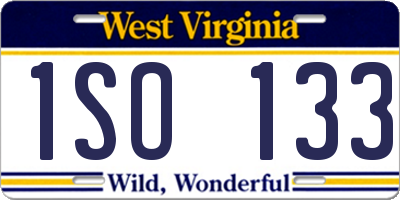 WV license plate 1SO133