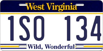 WV license plate 1SO134