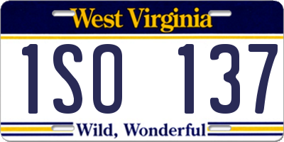 WV license plate 1SO137