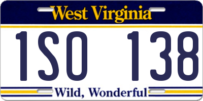 WV license plate 1SO138