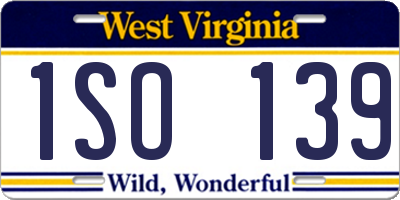 WV license plate 1SO139