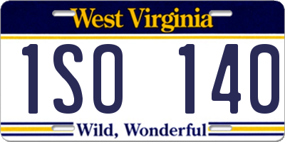 WV license plate 1SO140