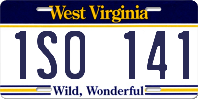 WV license plate 1SO141