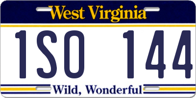 WV license plate 1SO144