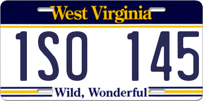 WV license plate 1SO145
