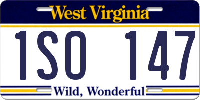 WV license plate 1SO147