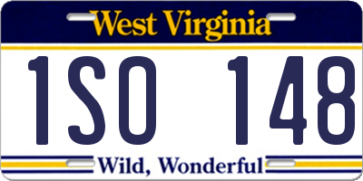 WV license plate 1SO148