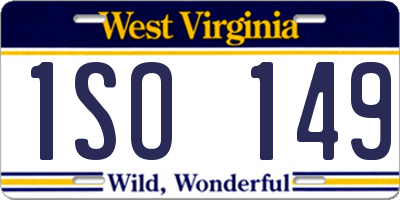 WV license plate 1SO149