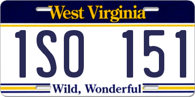 WV license plate 1SO151