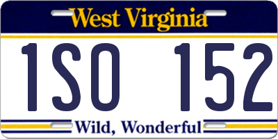 WV license plate 1SO152