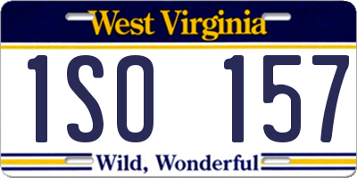 WV license plate 1SO157