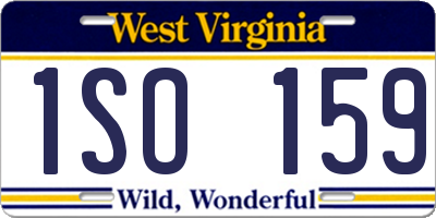 WV license plate 1SO159