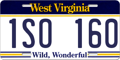 WV license plate 1SO160