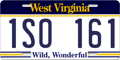 WV license plate 1SO161