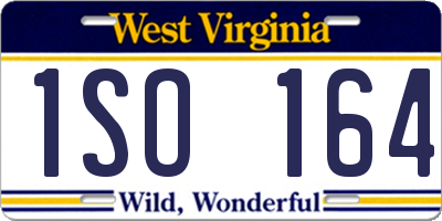 WV license plate 1SO164