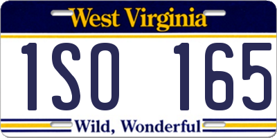 WV license plate 1SO165