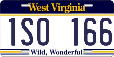 WV license plate 1SO166