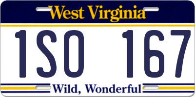 WV license plate 1SO167
