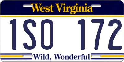 WV license plate 1SO172
